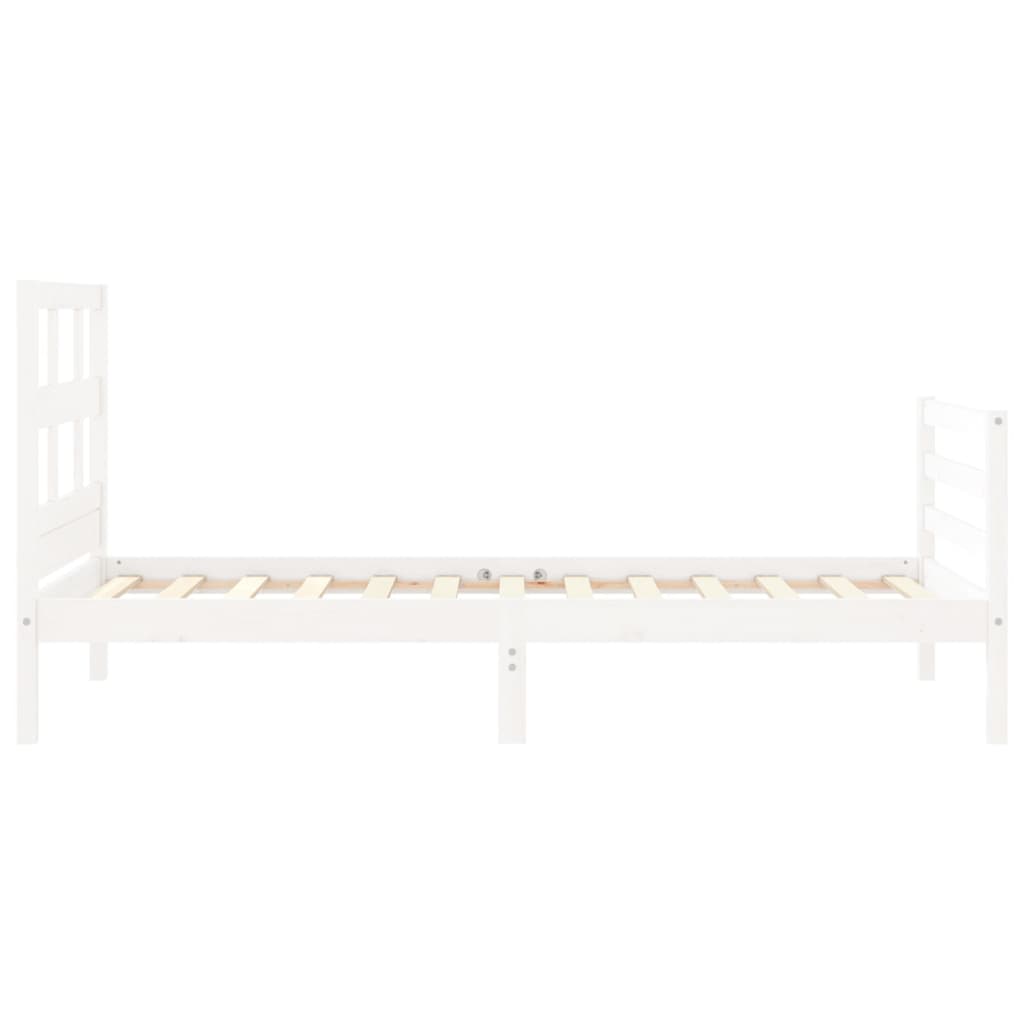 Cadre de lit sans matelas blanc 90x200 cm bois massif