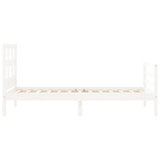 Cadre de lit sans matelas blanc 90x200 cm bois massif