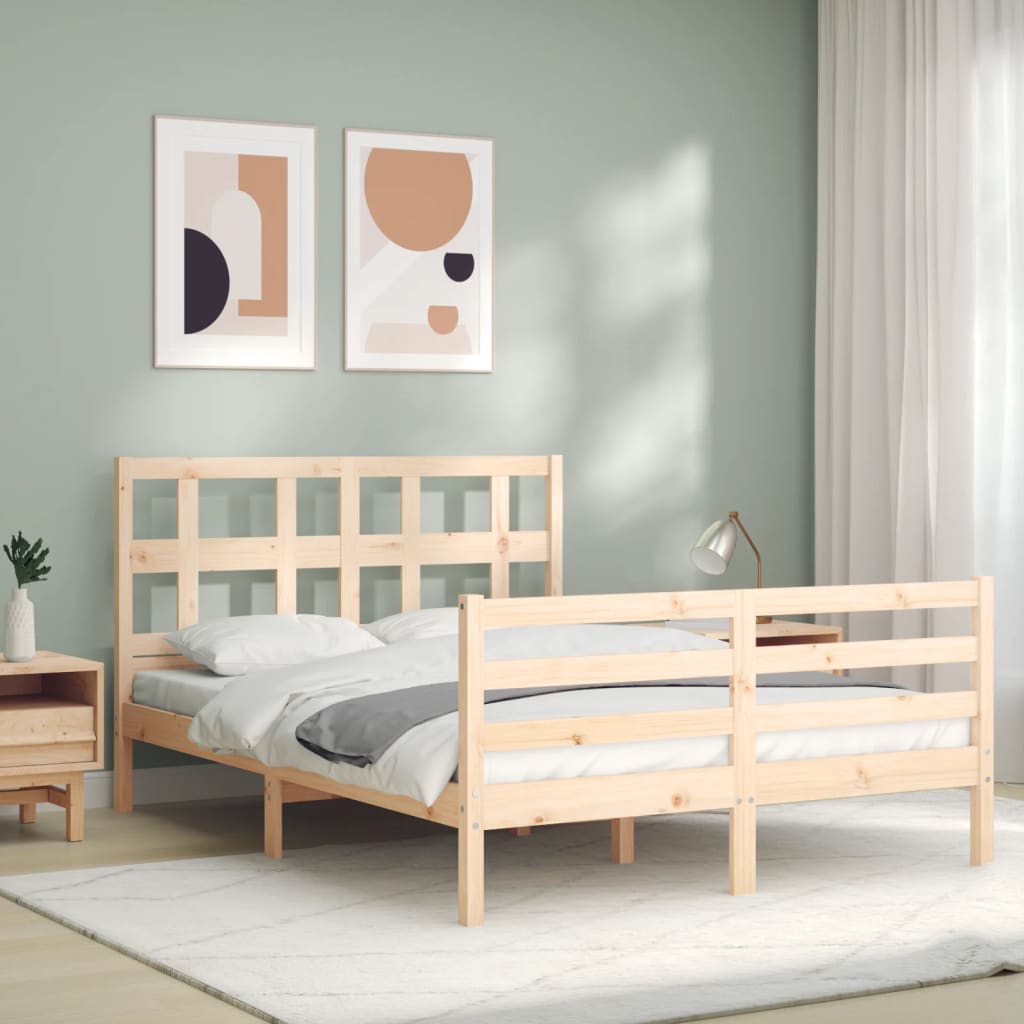 Cadre de lit sans matelas 120x200 cm bois massif