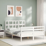 Bed frame without mattress white 120x200 cm solid wood