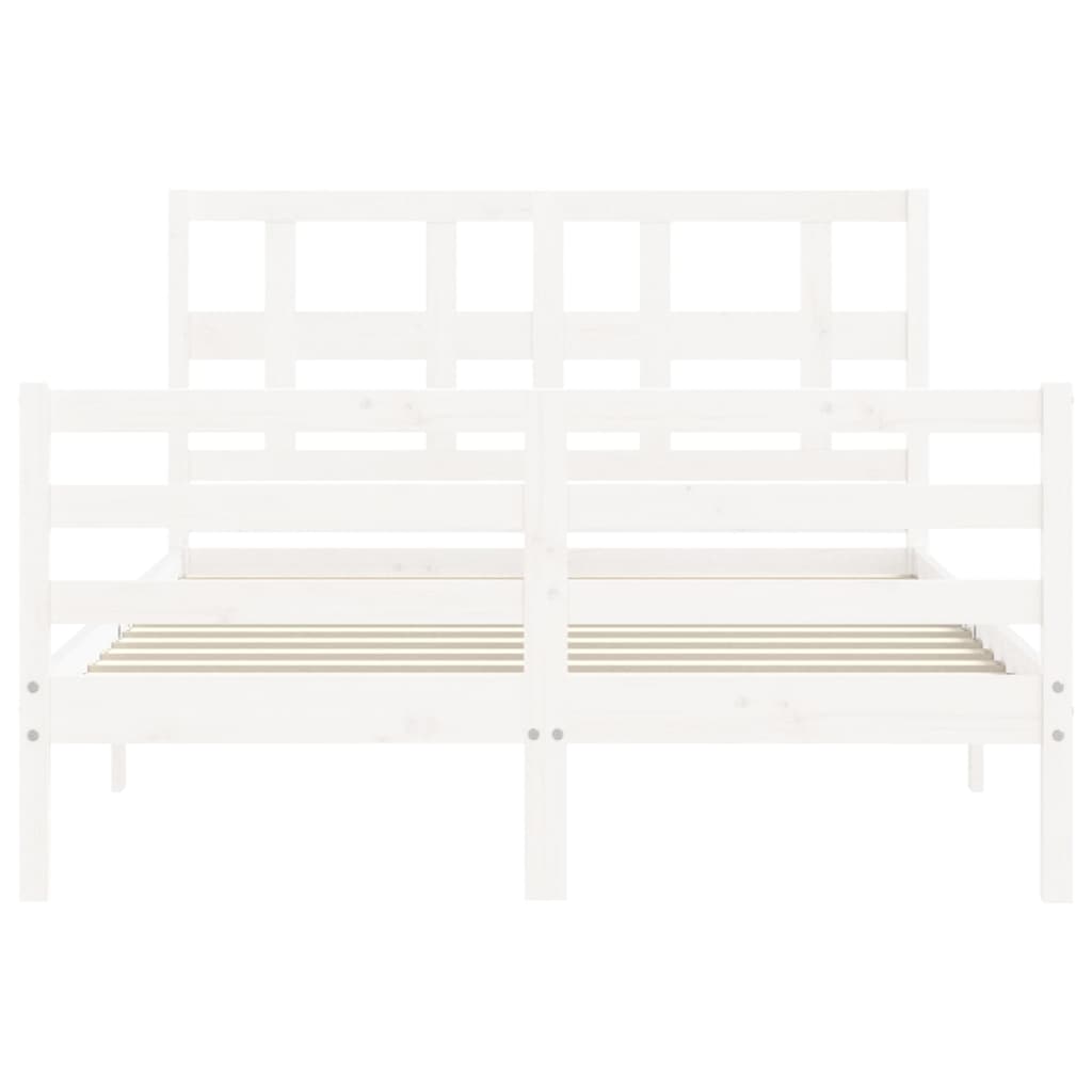 Bed frame without mattress white 120x200 cm solid wood