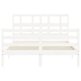 Bed frame without mattress white 120x200 cm solid wood