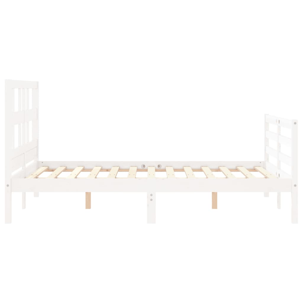 Bed frame without mattress white 120x200 cm solid wood