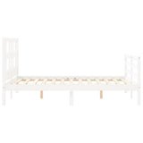 Bed frame without mattress white 120x200 cm solid wood