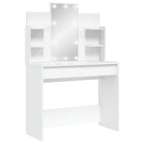 Dressing table with LED lights white 96x40x142 cm