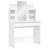 Dressing table with LED lights white 96x40x142 cm