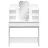 Dressing table with LED lights white 96x40x142 cm