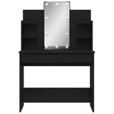 Dressing table with LED lights black 96x40x142 cm