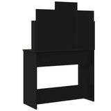 Dressing table with LED lights black 96x40x142 cm