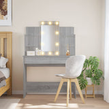 Dressing table with LED lights sonoma gray 96x40x142 cm