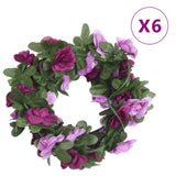 Christmas Flower Garlands 6pcs Light Purple 250cm