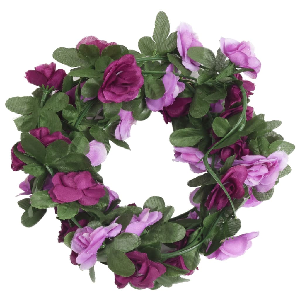 Christmas Flower Garlands 6pcs Light Purple 250cm