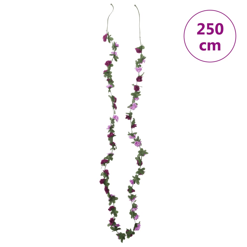 Christmas Flower Garlands 6pcs Light Purple 250cm