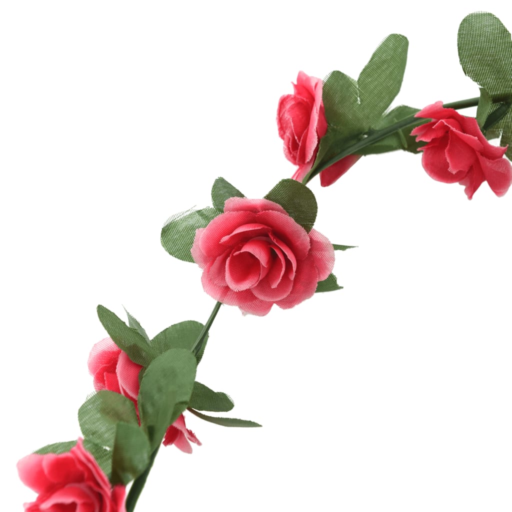 Guirlandes de fleurs de Noël 6 pcs rouge rosé 250 cm