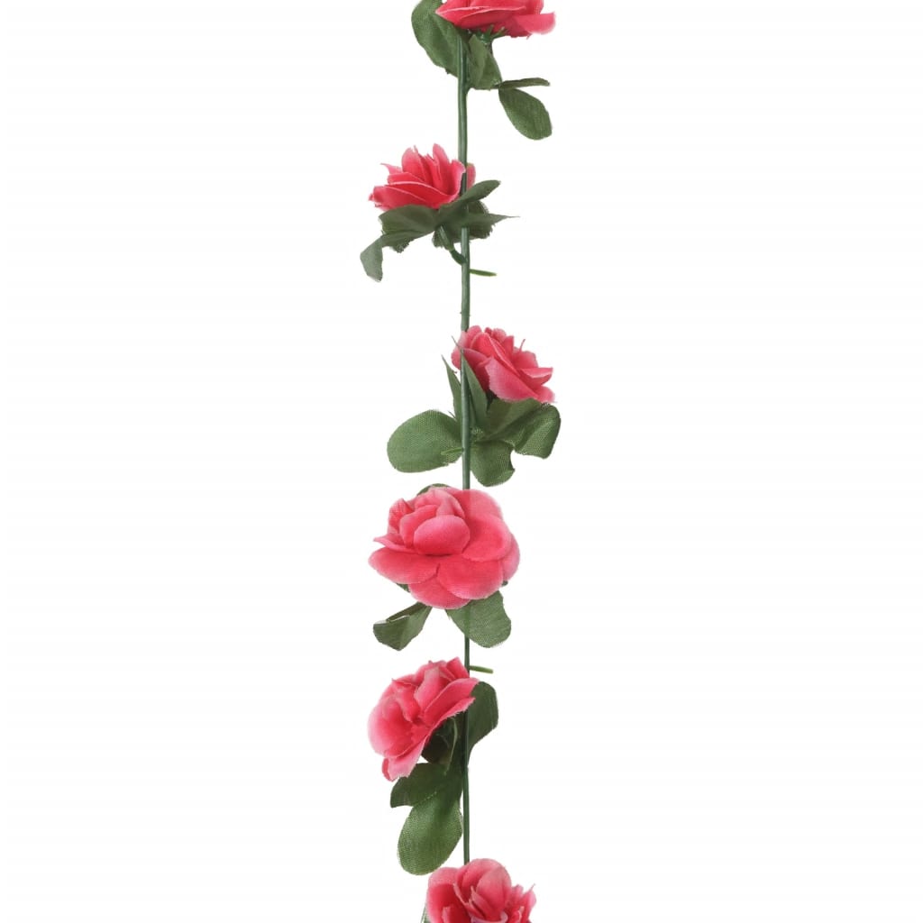 Guirlandes de fleurs de Noël 6 pcs rouge rosé 250 cm