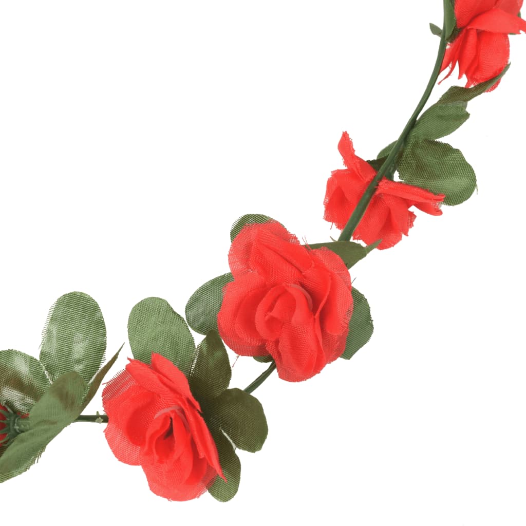 Guirlandes de fleurs de Noël 6 pcs rouge 250 cm