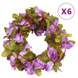 Guirlandes de fleurs de Noël 6 pcs violet clair 250 cm