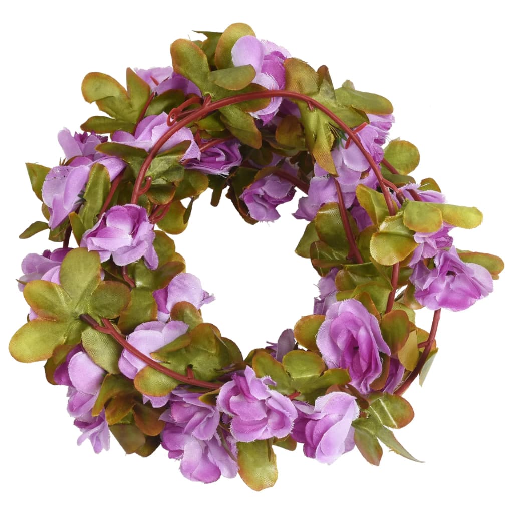 Guirlandes de fleurs de Noël 6 pcs violet clair 250 cm