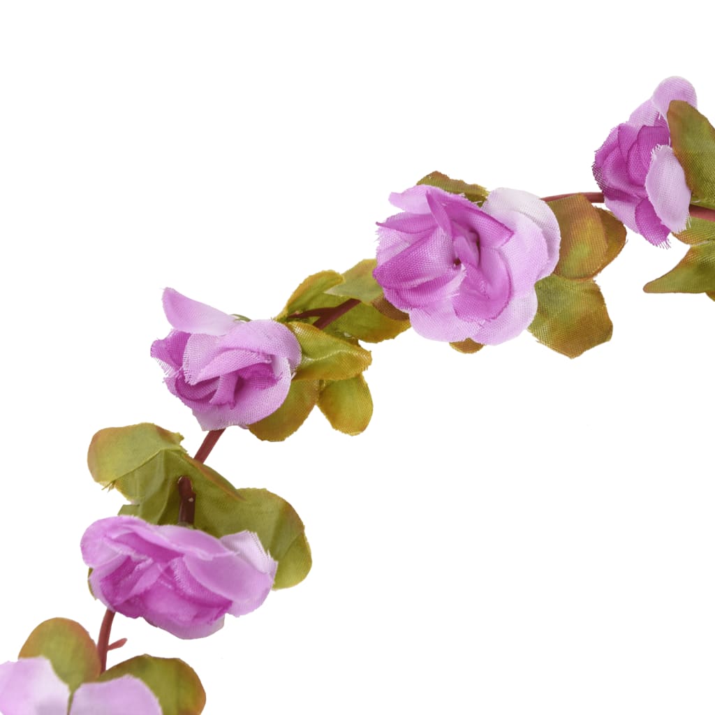 Guirlandes de fleurs de Noël 6 pcs violet clair 250 cm