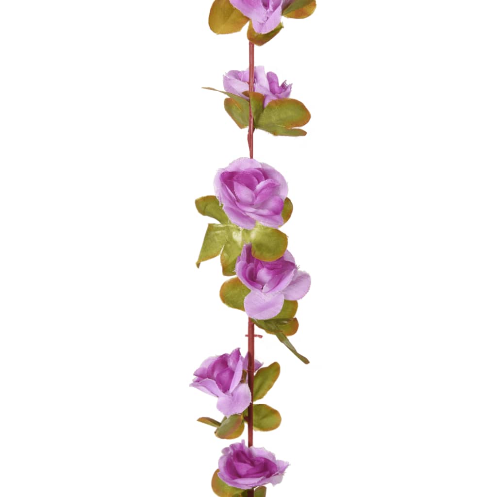 Guirlandes de fleurs de Noël 6 pcs violet clair 250 cm