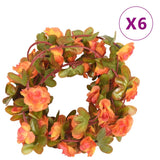 Guirlandes de fleurs de Noël 6 pcs orange 250 cm