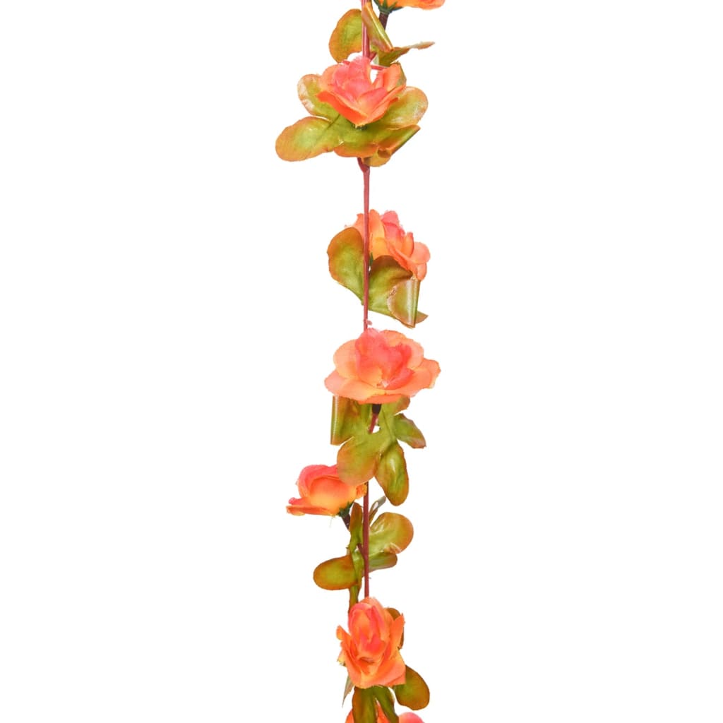 Guirlandes de fleurs de Noël 6 pcs orange 250 cm