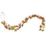 Christmas flower garlands 6 pcs pink red 250cm