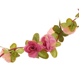 Christmas flower garlands 6 pcs pink red 250cm