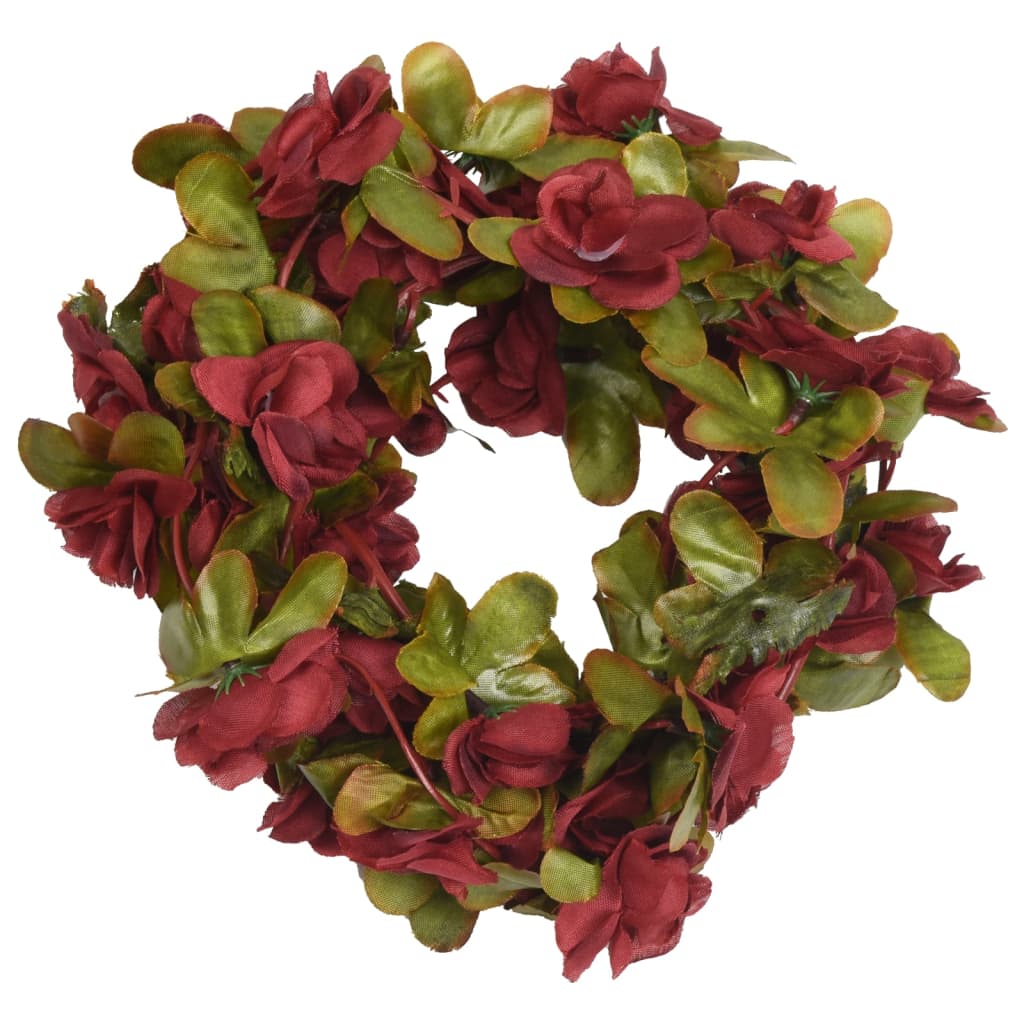 Christmas flower garlands 6 pcs burgundy red 250cm