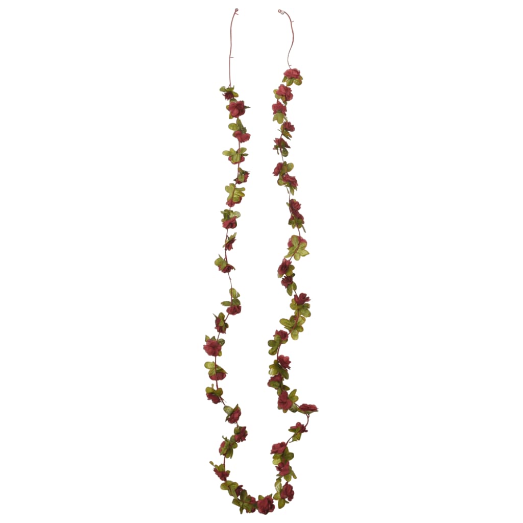 Christmas flower garlands 6 pcs burgundy red 250cm