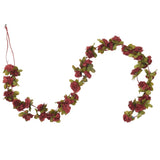 Christmas flower garlands 6 pcs burgundy red 250cm