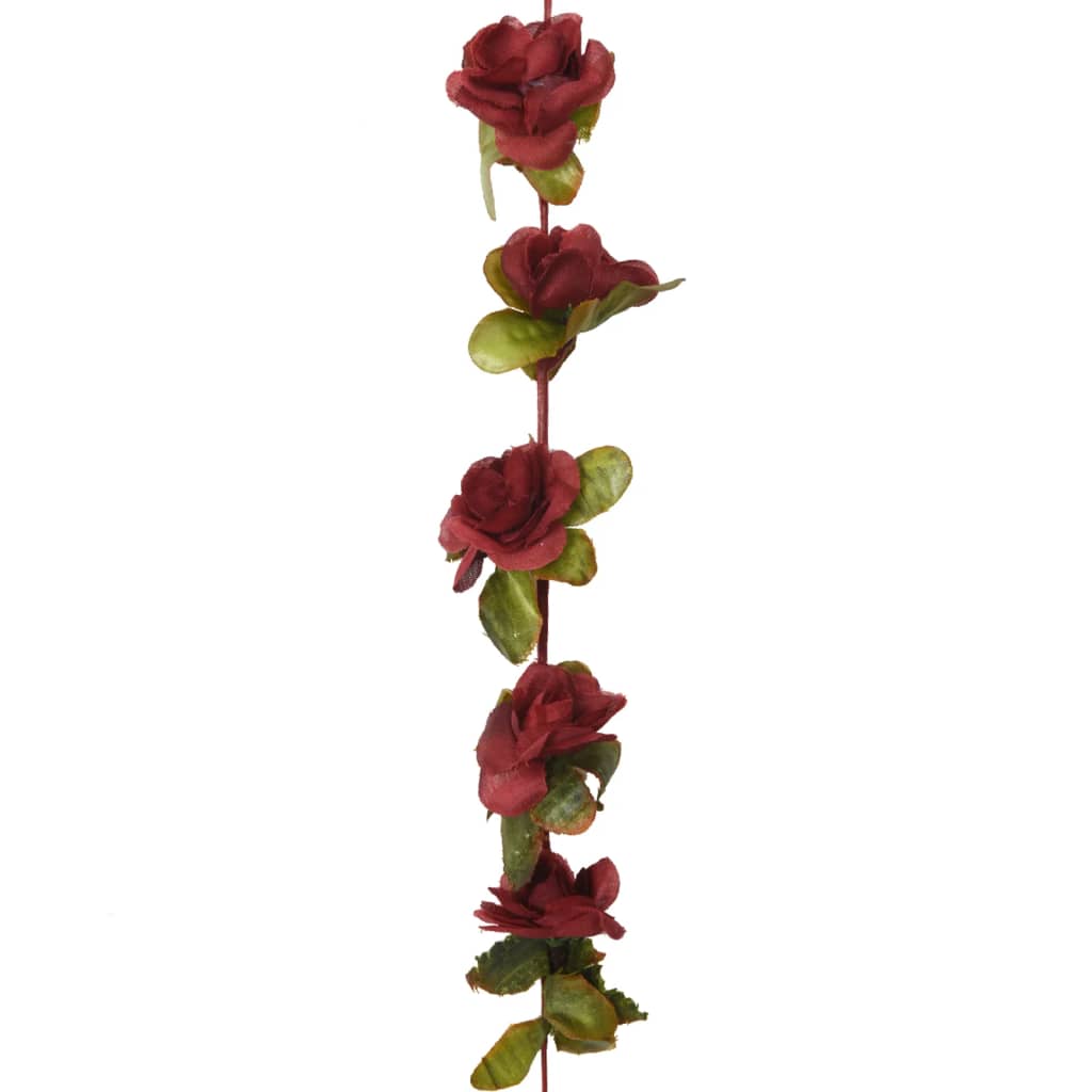 Guirlandes de fleurs de Noël 6 pcs rouge bordeaux 250 cm