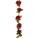 Christmas flower garlands 6 pcs burgundy red 250cm