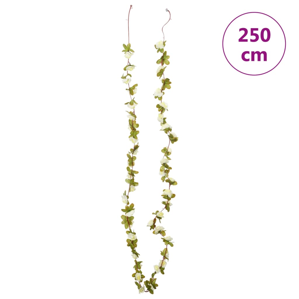 Christmas flower garlands 6 pcs white 250cm