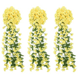 Guirlandes de fleurs de Noël 3 pcs jaune 85 cm