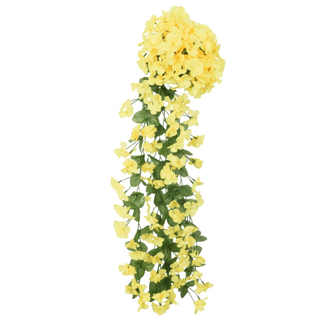 Guirlandes de fleurs de Noël 3 pcs jaune 85 cm