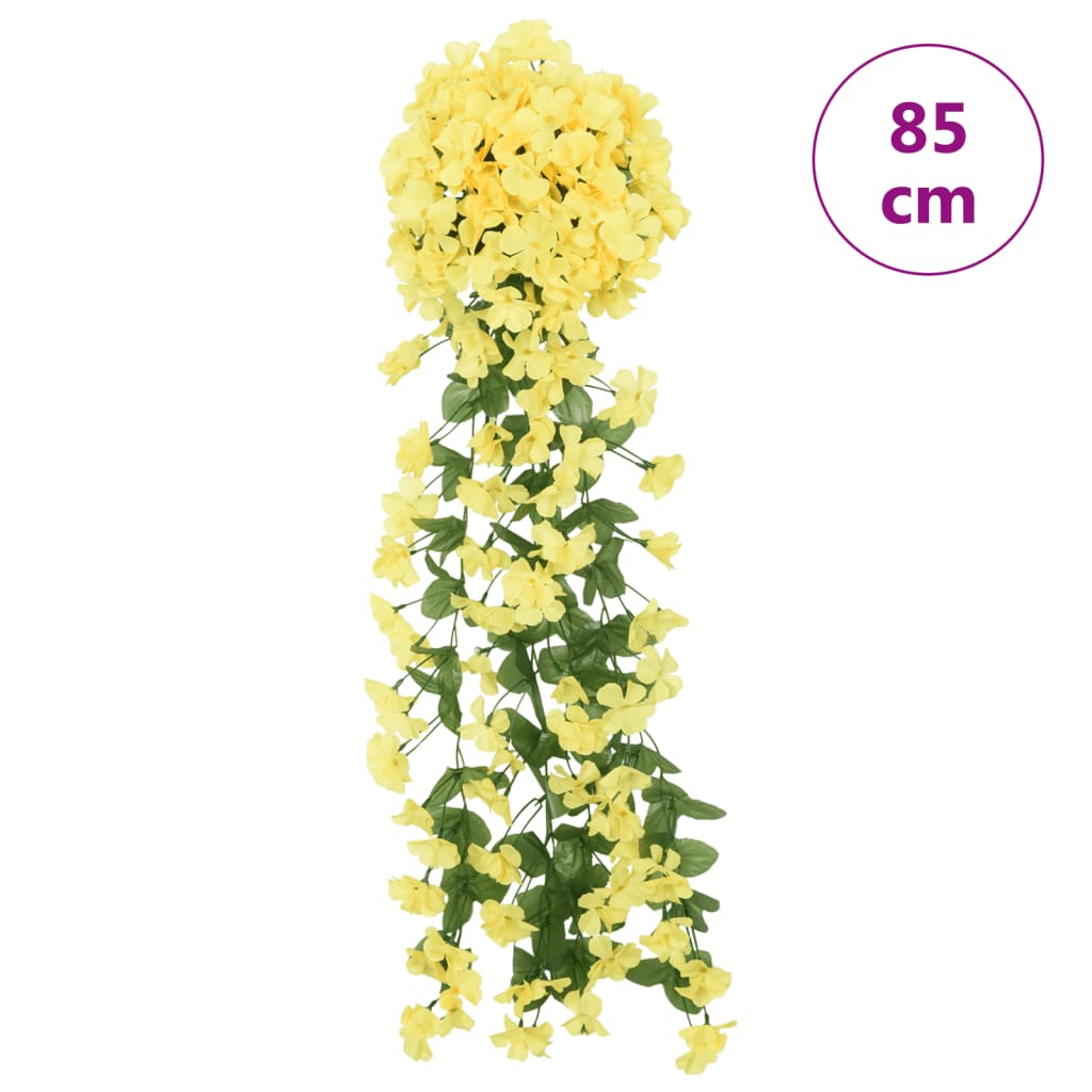 Guirlandes de fleurs de Noël 3 pcs jaune 85 cm