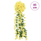 Guirlandes de fleurs de Noël 3 pcs jaune 85 cm