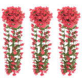 Guirlandes de fleurs de Noël 3 pcs rose 85 cm