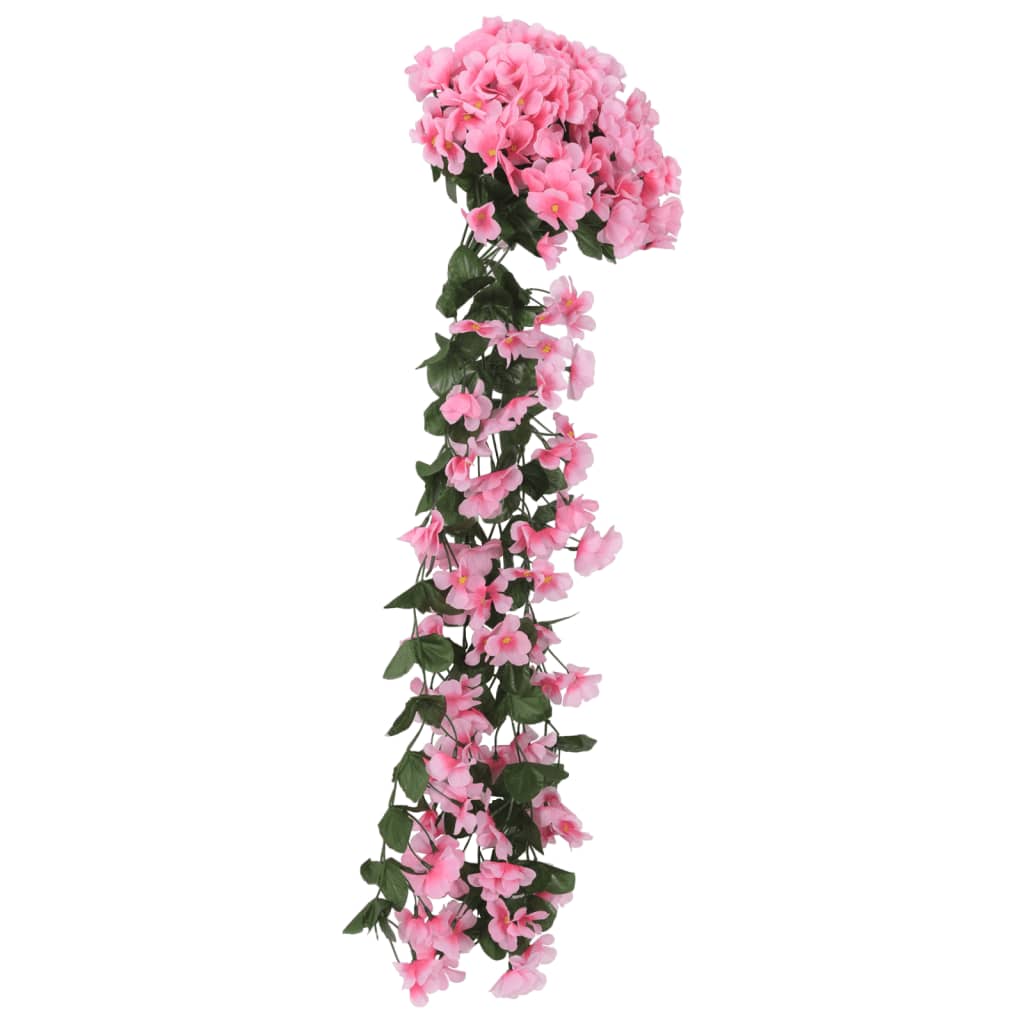 Christmas flower garlands 3 pcs pink 85cm