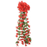 Guirlandes de fleurs de Noël 3 pcs rouge 85 cm