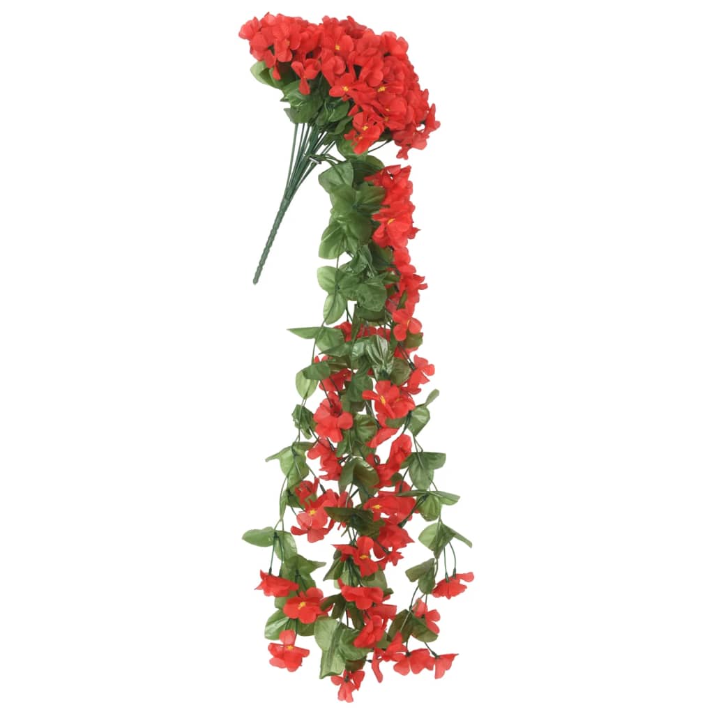 Guirlandes de fleurs de Noël 3 pcs rouge 85 cm