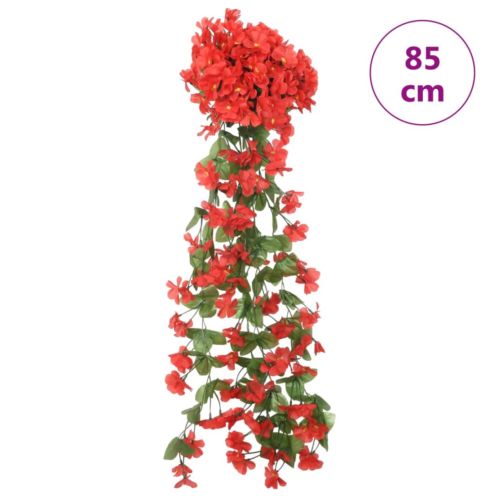 Guirlandes de fleurs de Noël 3 pcs rouge 85 cm