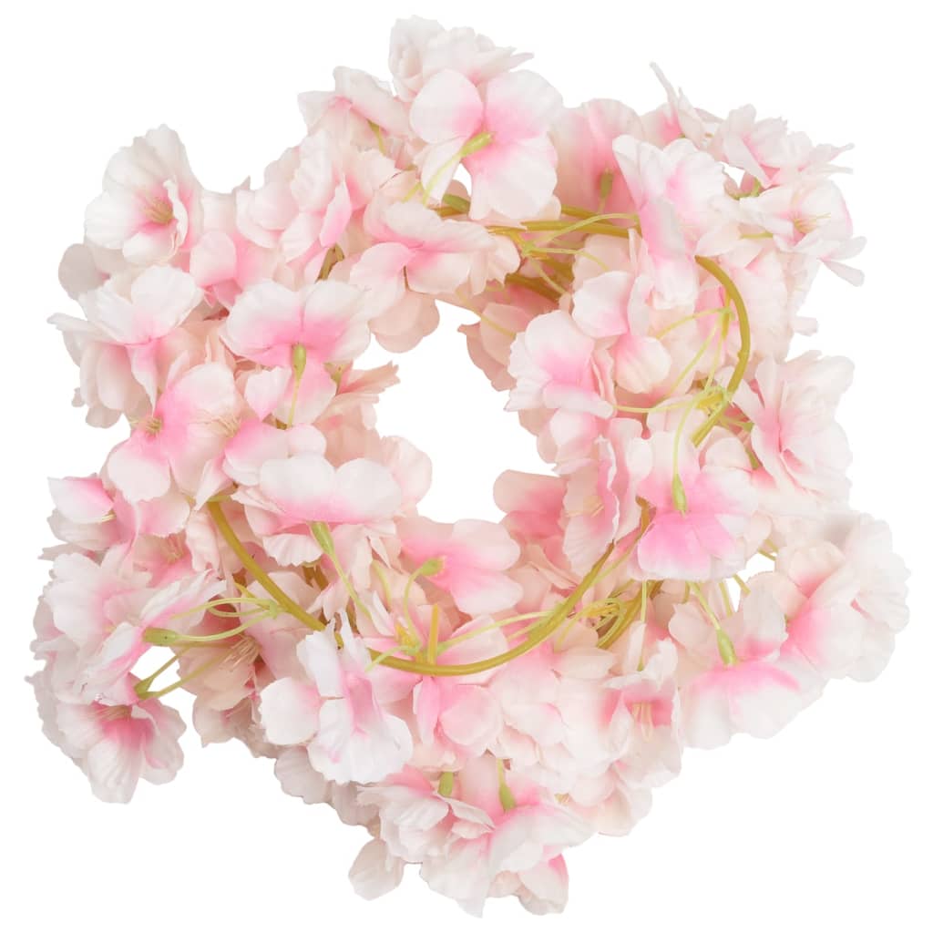 Christmas Flower Garlands 6pcs Light Pink 180cm