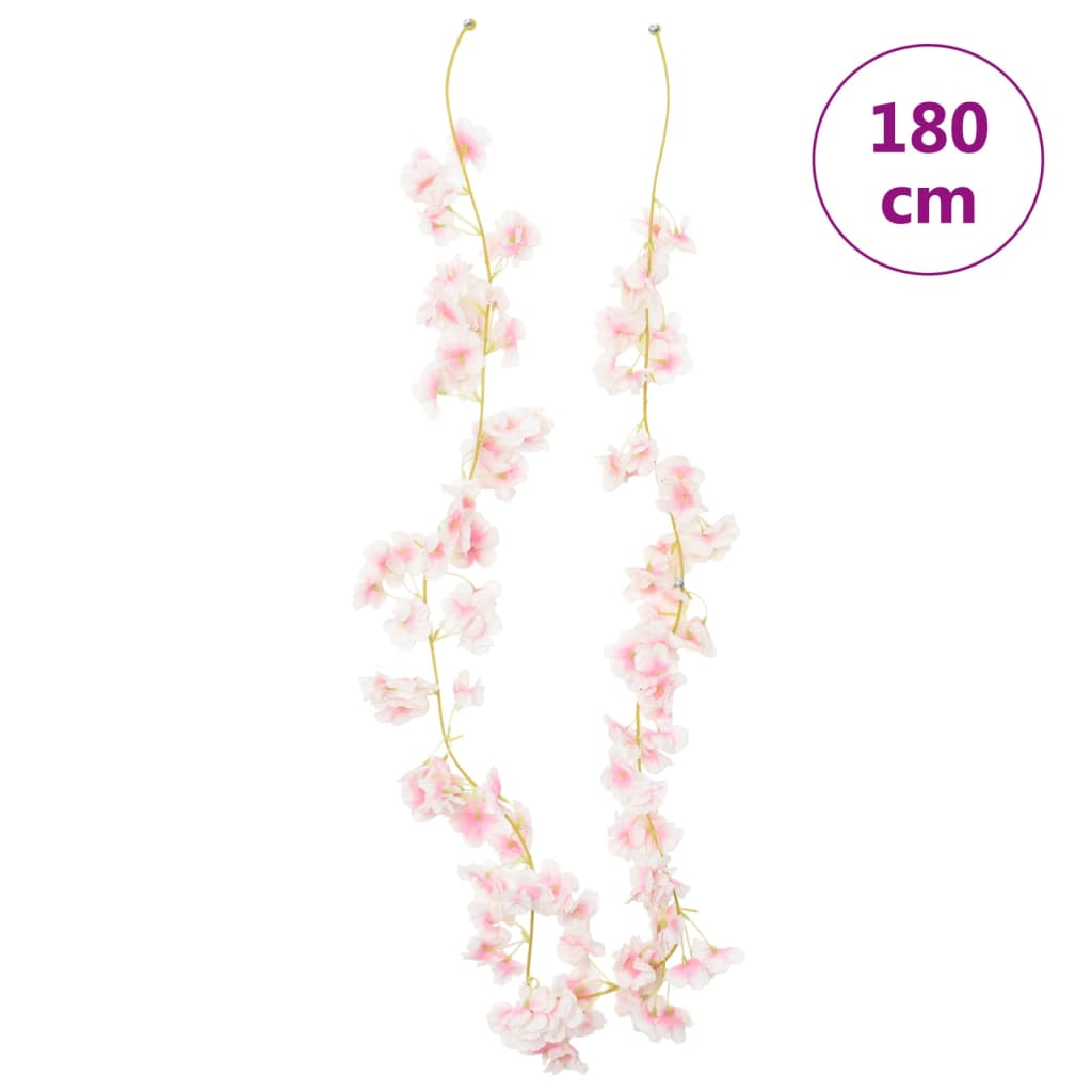 Christmas Flower Garlands 6pcs Light Pink 180cm