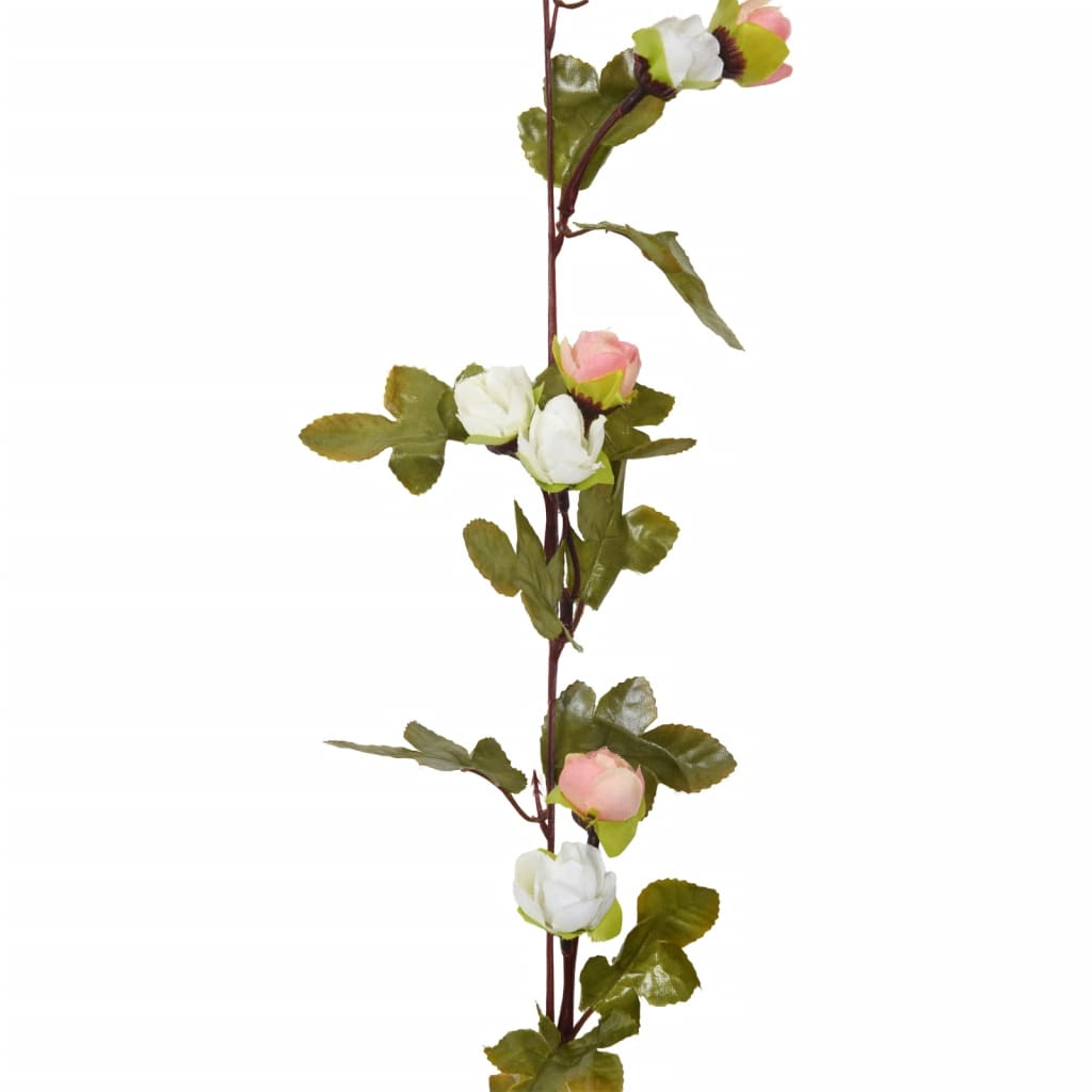 Guirlandes de fleurs de Noël 6 pcs champagne 215 cm