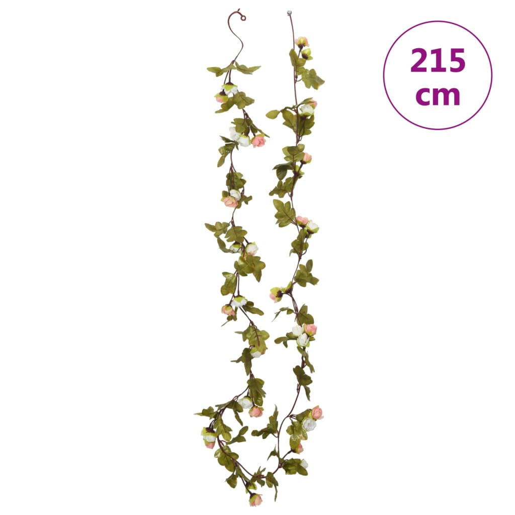 Guirlandes de fleurs de Noël 6 pcs champagne 215 cm