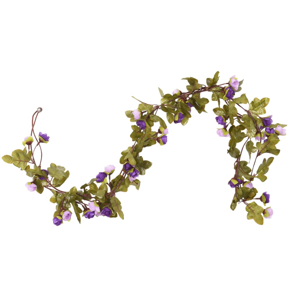 Guirlandes de fleurs de Noël 6 pcs violet clair 215 cm