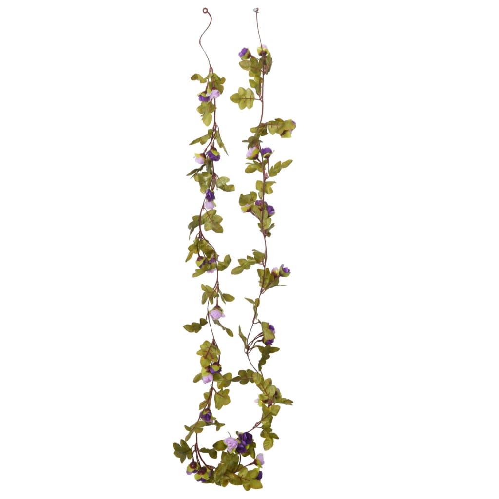 Guirlandes de fleurs de Noël 6 pcs violet clair 215 cm