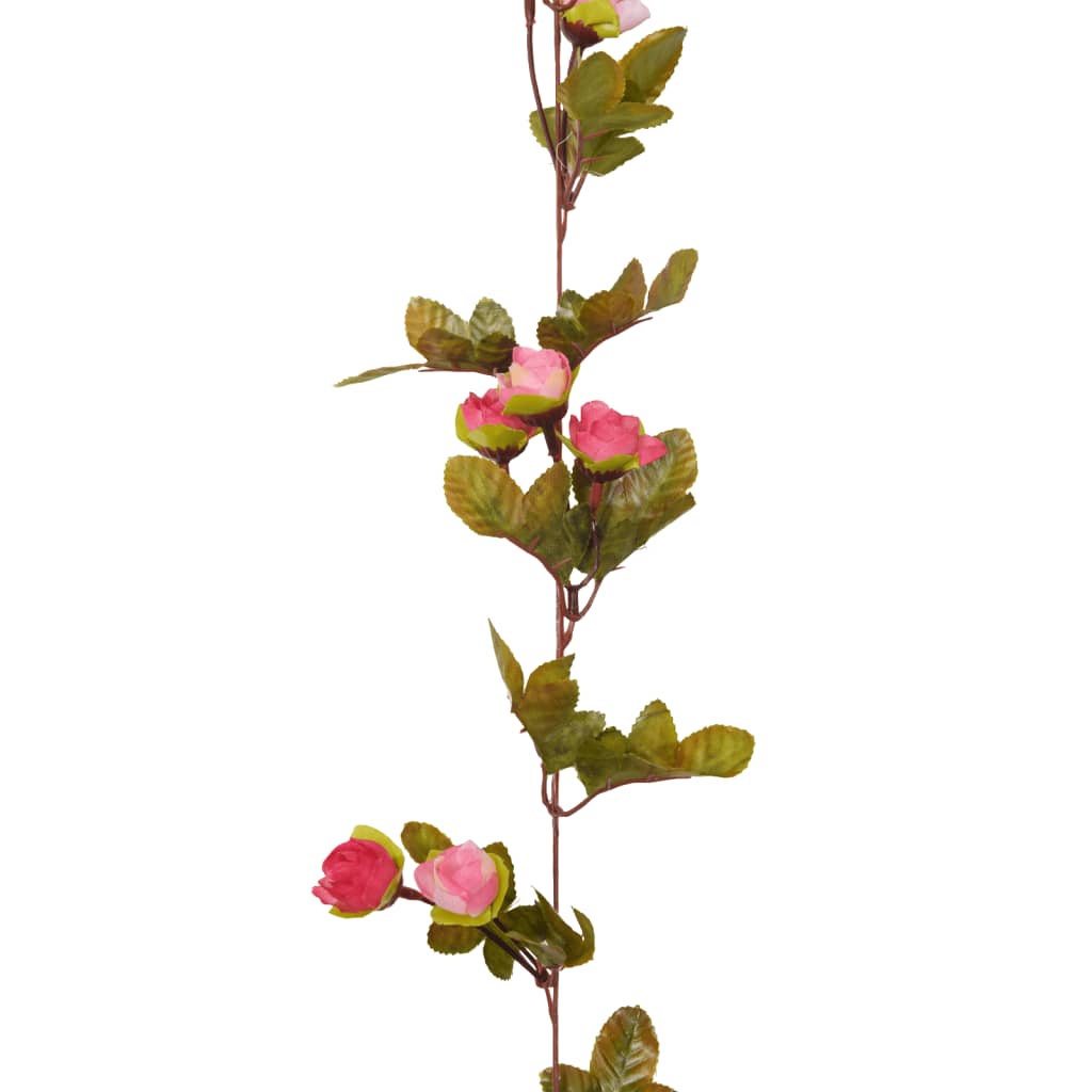 Guirlandes de fleurs de Noël 6 pcs rose 215 cm